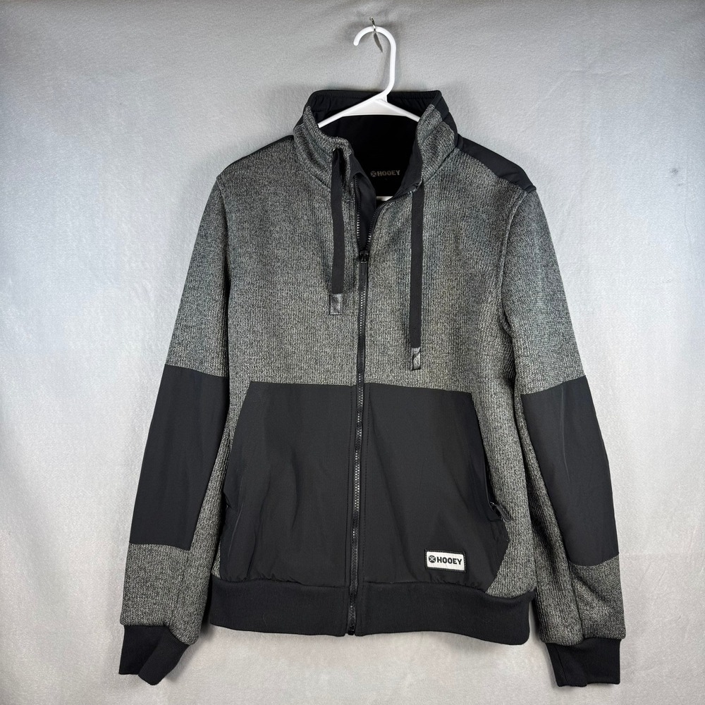 Hooey Mens Sherpa Lined Full Zip Jacket Grey Black HJ073GYBK Small